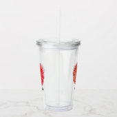 コーラルカラーガーベラデイジー写真パーソナライズされた アクリルタンブラー (右)