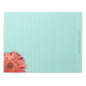 コーラルカラージェルベラデイジーフォトミントグリーン ノートパッド (正面)