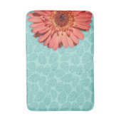 コーラルカラージェルベラデイジーフォトミントグリーン バスマット (正面縦)