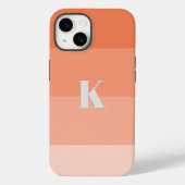 コーラルカラーブロックカスタムズモノグラムイニシャル Case-Mate iPhoneケース (裏面)