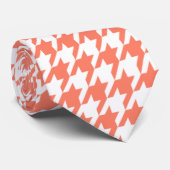 コーラルカラー千鳥格子の ネクタイ (ロール)