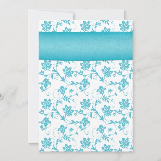 コーラルガーベラデイジーアクアフローラ結婚式招待状 招待状 (裏面)