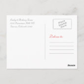 コーラルガーベラデイジーグレーダマスクウェディングサンキューサンキュー ポストカード (裏面)