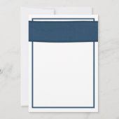 コーラルガーベラデイジーネイビーリボン結婚式招待状 招待状 (裏面)