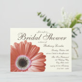 コーラルガーベラデイジーブライダルシャワー 招待状 (スタンド正面)