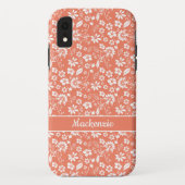 コーラルガーリーピーチ熱帯花の模様 Case-Mate iPhoneケース (裏面)