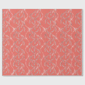 コーラルキャンディスパークローレルシルバーダイアモンド ラッピングペーパー (フラット)