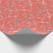 コーラルキャンディスパークローレルシルバーダイアモンド ラッピングペーパー (角)