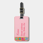 コーラルキルトブロック荷物又は裁縫機械ラベル ラゲッジタグ (正面縦)