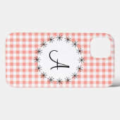 コーラルギンガムチェック'モノグラム' iPadケース Case-Mate iPhoneケース (裏面 (横))