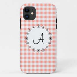 コーラルギンガムチェック'モノグラム' iPhone 5ケース 11 ケース