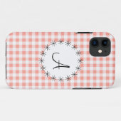 コーラルギンガムチェック'モノグラム' iPhone 5ケース Case-Mate iPhoneケース (裏面(横))