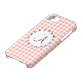 コーラルギンガムチェック'モノグラム' iPhone 5ケース Case-Mate iPhoneケース (下部)