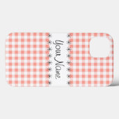 コーラルギンガムチェック'名前' iPadケース Case-Mate iPhoneケース (裏面 (横))