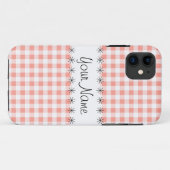 コーラルギンガムチェック'名前' iPhoneケース Case-Mate iPhoneケース (裏面(横))