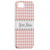 コーラルギンガムチェック'名前' iPhoneケース Case-Mate iPhoneケース (裏面/右)