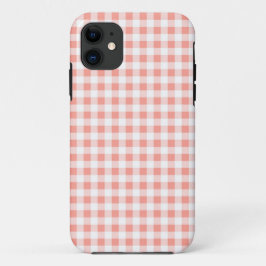 コーラルギンガムチェックiPhoneケース iPhone 11 ケース