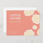 コーラルクラウドベビーシャワー ポストカード (正面/裏面)