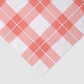 コーラルクラシックオレンジとホワイトプレイドパターン 薄葉紙 (詳細)