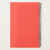 コーラルグラデーション名前をカスタムするイニシャルレターモノグラム プランナー手帳 (裏面)