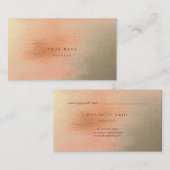 コーラルグラデーション金ゴールド金属抽象芸術アポイントメントカード 予約カード (正面/裏面)