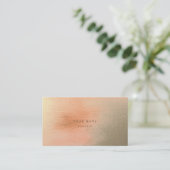 コーラルグラデーション金ゴールド金属抽象芸術アポイントメントカード 予約カード (スタンド正面)