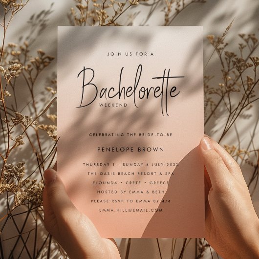 コーラルグラデーション |バチェロレッテウィークエンドピーチ 招待状