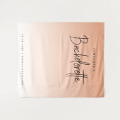 コーラルグラデーション |バチェロレッテ写真の背景 タペストリー (正面(横))