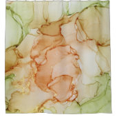 コーラルグリーンアーストーン抽象芸術 シャワーカーテン (正面)