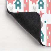 コーラルグリーンラマアルパカアニマルホーム マウスパッド (コーナー)