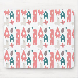 コーラルグリーンラマアルパカアニマルホーム マウスパッド