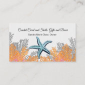 コーラルグレイティール(緑がかった色)ヒトデシンプルィッシュ沿岸 名刺 (裏面)