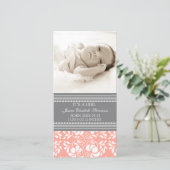 コーラルグレイテンプレート新生児誕生発表 案内状 (スタンド正面)