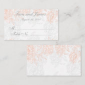 コーラルグレイヴィンテージ結婚フローラの護衛カード プレイスカード (正面/裏面)