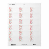 コーラルグレイ抽象芸術結婚フローラのアドレ空白のス ラベル (フルシート)