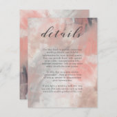 コーラルグレイ抽象芸術結婚ブラシストローク詳細 エンクロージャーカード (正面/裏面)