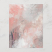 コーラルグレイ抽象芸術結婚ブラシストローク詳細 エンクロージャーカード (裏面)