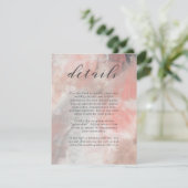 コーラルグレイ抽象芸術結婚ブラシストローク詳細 エンクロージャーカード (スタンド正面)