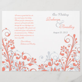 コーラルグレイ白抽象芸術フローラ結婚式