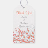コーラルグレイ結婚フローラズサンキューメッセージカード ギフトタグ (裏面)