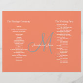 コーラルグレイ結婚式 プログラム |モノグラム (裏面)