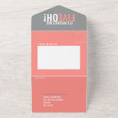 コーラルグレイ50誕生日FIVEOH!パーティー写真 オールインワン招待状 (外側)