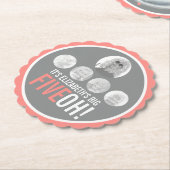 コーラルグレイ50th FIVEOH! 5枚の写真の誕生日 ペーパーコースター (アングル)