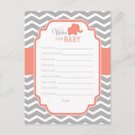 コーラルグレーシェブロン象の願いベビーカード アドバイスカード