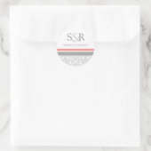 コーラルグレーダマスクモノグラム封筒用シール ラウンドシール (バッグ)