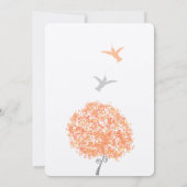 コーラルグレーツリーハミングバード結婚式招待状 招待状 (裏面)