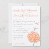 コーラルグレーツリーハミングバード結婚式招待状 招待状 (正面)