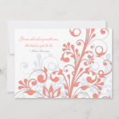 コーラルグレーホワイトフローラ結婚式招待状 招待状 (裏面)