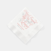 コーラルグレーマイソウルラブズハート結婚ズ 縁ありカクテルナプキン (角)