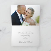 コーラルグレー フローラル ヴィンテージ ウェディング フォト サンクス サンキューカード (内部)